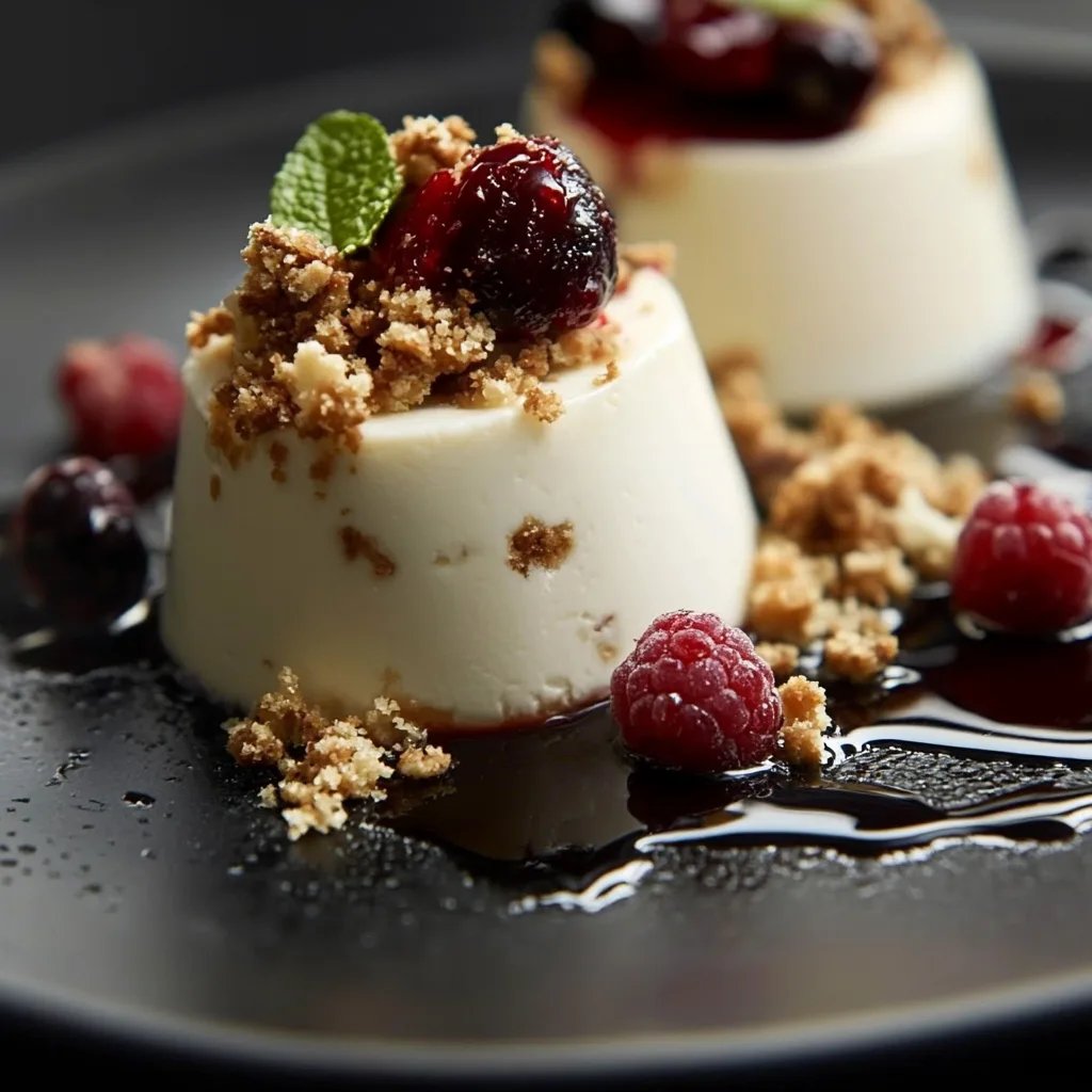 Panna Cotta mit Spekulatius-Crumble und Glühweinkirschen