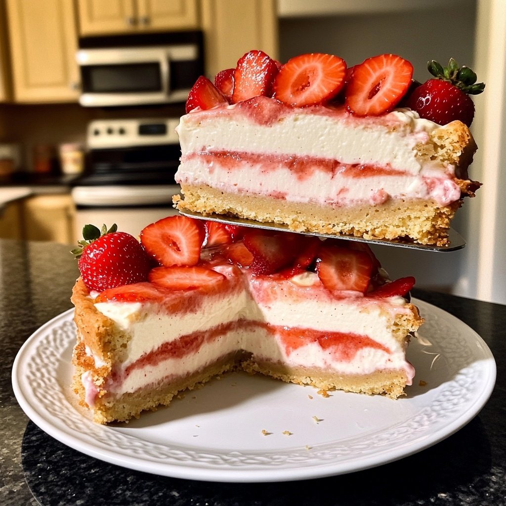 Erdbeerkuchen mit Pudding