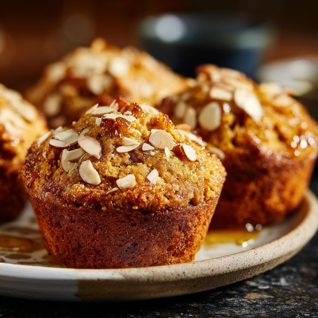 Muffins mit Mandeln und Honig
