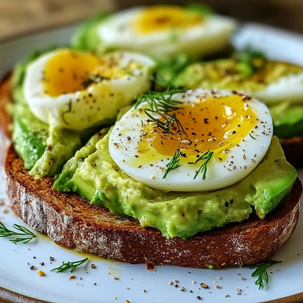 Leckeres Avocado Toast mit perfekt pochierten Eiern