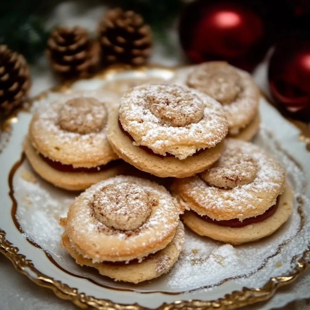 Kekse mit Walnuss Schnee