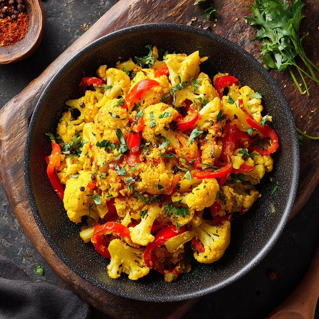 Blumenkohl Pfanne Mit Kurkuma