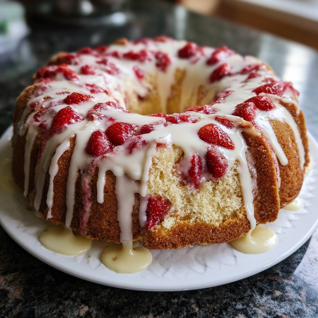 Erdbeer Kuchen Mit Vanilleglasur
