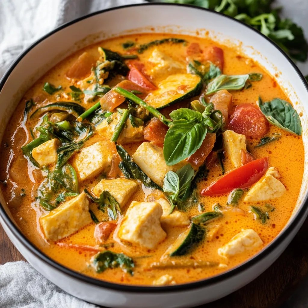 Einfaches Rotes Thai Curry mit Tofu