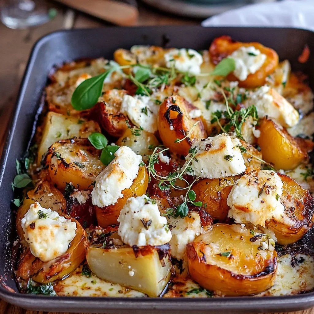 Kartoffel Kürbis Auflauf mit Feta