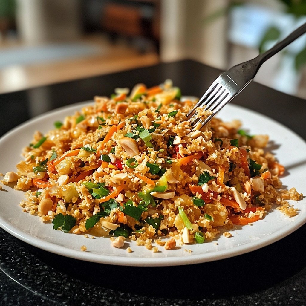 Thai Erdnuss Hähnchen Salat